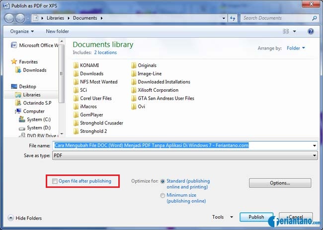 Cara Mengubah Word Ke Pdf